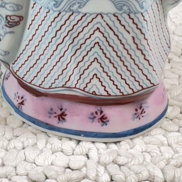 Chinese Famille Rose Porcelain Fu Lu Shou Figurine FU God Of Good Fortune 6.5" - Picture 10 of 15